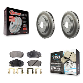 [Front] 2010-2012 Kia Rondo Premium Coated Rotors & Ceramic Pads Brake Kit For Max Braking