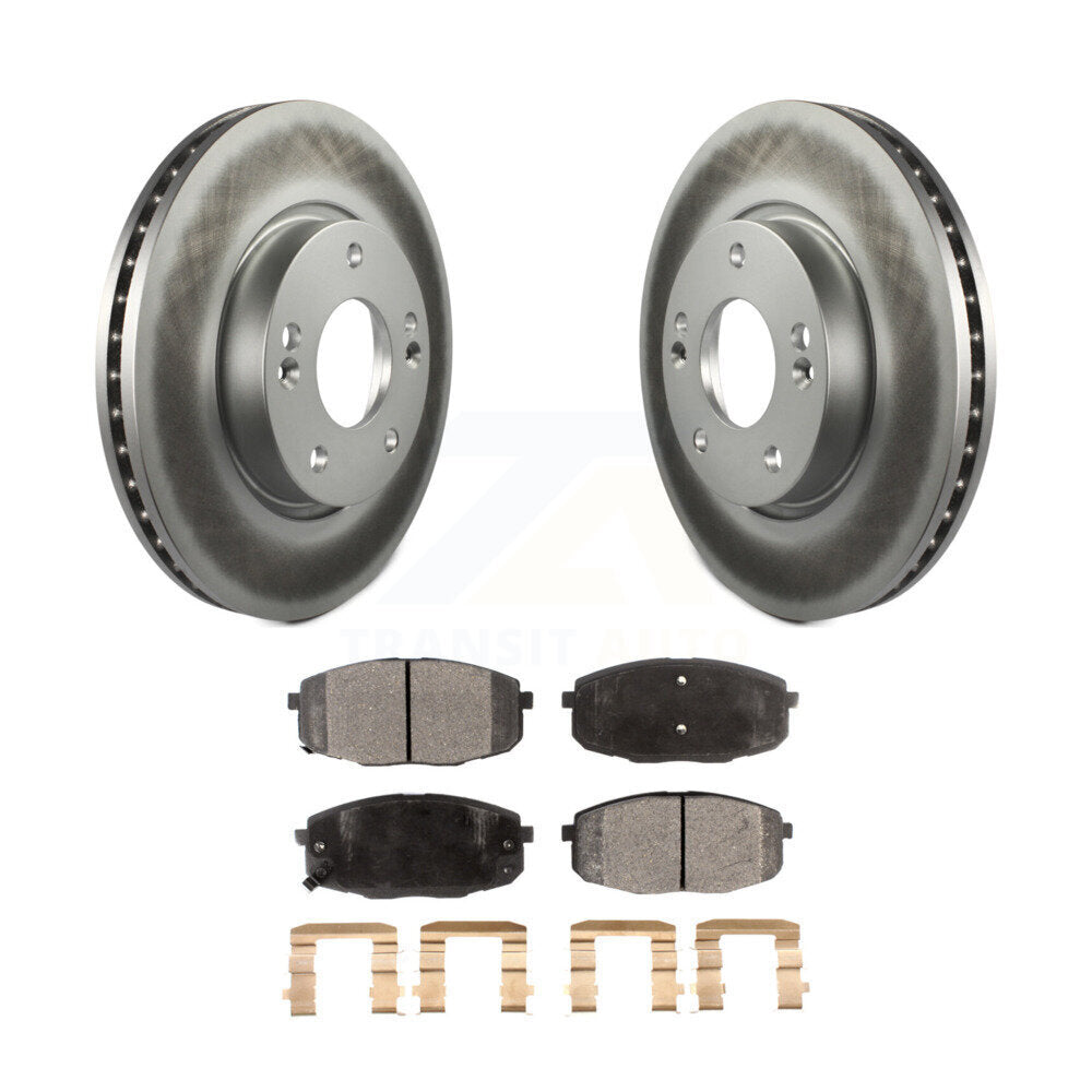 Front Coated Disc Brake Rotors And Ceramic Pads Kit For Hyundai Elantra