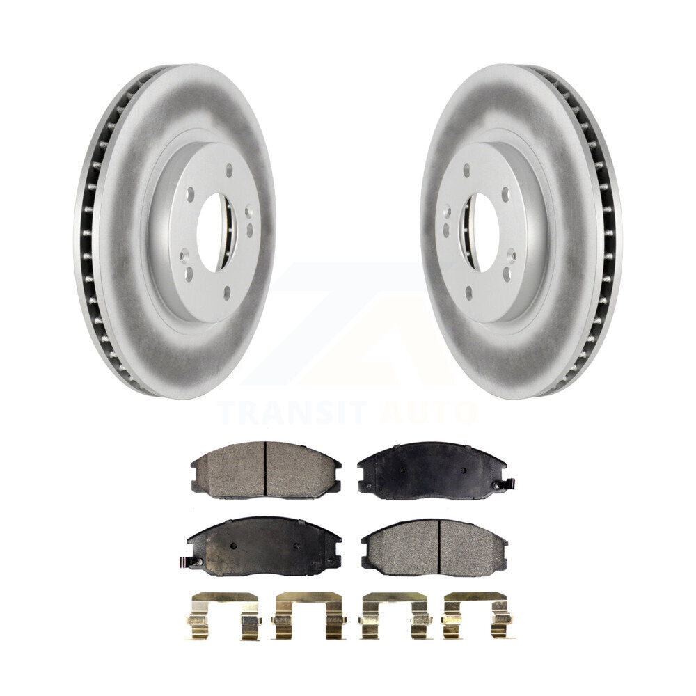 Front Coated Disc Brake Rotors And Ceramic Pads Kit For Hyundai Santa Fe