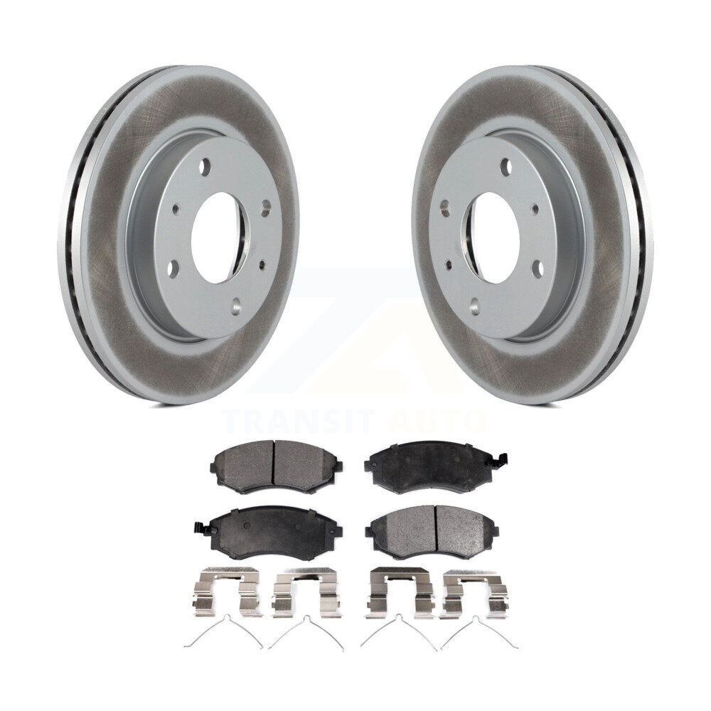 Front Coated Brake Rotor & Ceramic Pad Kit For Hyundai Elantra Sonata Kia Optima