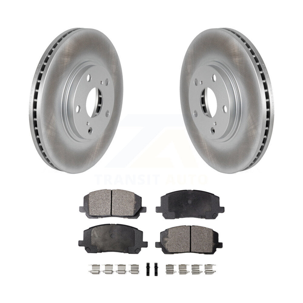 Front Coated Disc Brake Rotors And Ceramic Pads Kit For Toyota Highlander