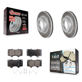 Front Coated Disc Brake Rotor And Ceramic Pad Kit For Toyota 4Runner Lexus GX470