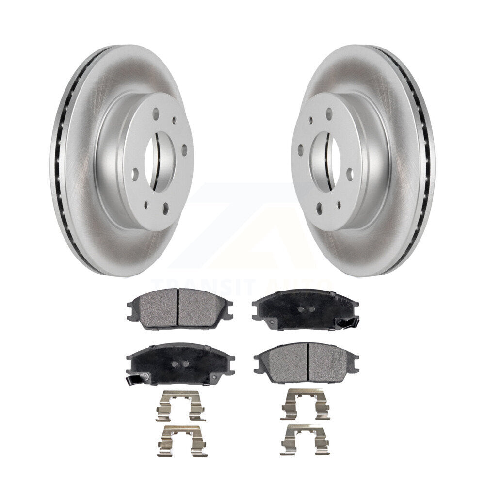 Front Coated Disc Brake Rotors And Ceramic Pads Kit For 2000-2005 Hyundai Accent