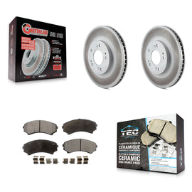 Front Coated Disc Brake Rotors And Ceramic Pads Kit For Mitsubishi Endeavor