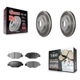 [Front] 2002-2008 Jaguar X-Type Premium Coated Rotors & Ceramic Pads Brake Kit For Max Braking