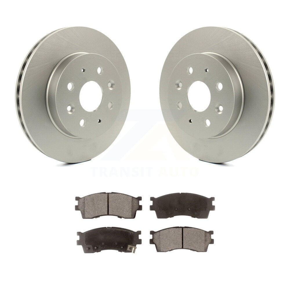 Front Coated Disc Brake Rotors And Ceramic Pads Kit For 2003-2005 Kia Rio