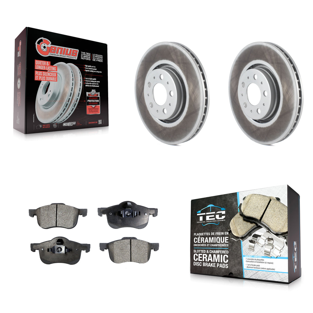 Front Coated Brake Rotor Ceramic Pad Kit For Volvo S60 With 316mm Diameter