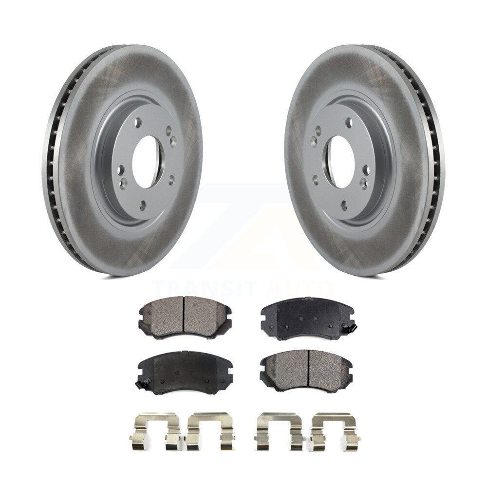 Front Coated Disc Brake Rotors And Ceramic Pads Kit For Hyundai Azera Kia Amanti