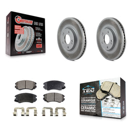 Front Coated Disc Brake Rotors And Ceramic Pads Kit For Hyundai Azera Kia Amanti
