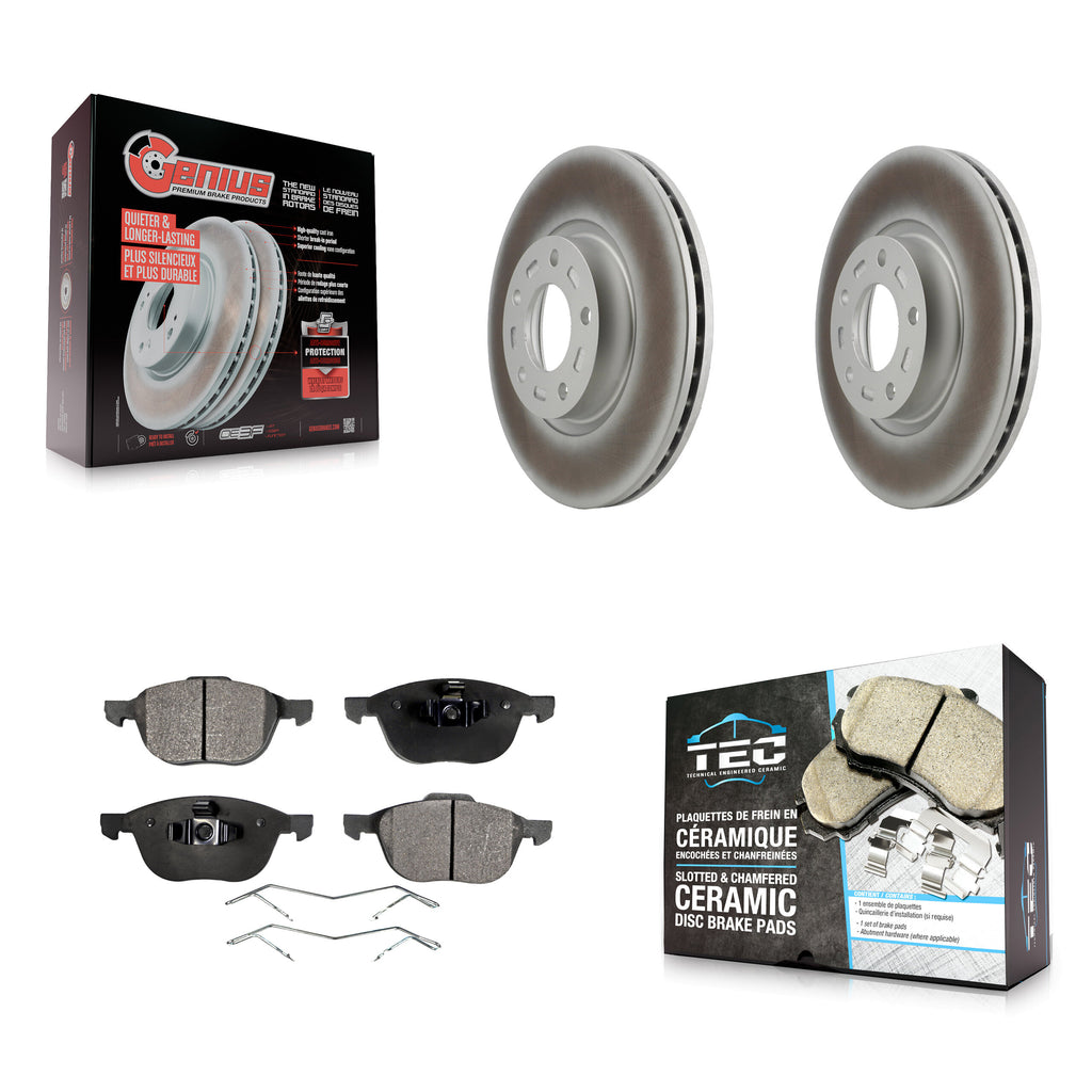 Front Coated Disc Brake Rotors And Ceramic Pads Kit For Mazda 3 5 Sport