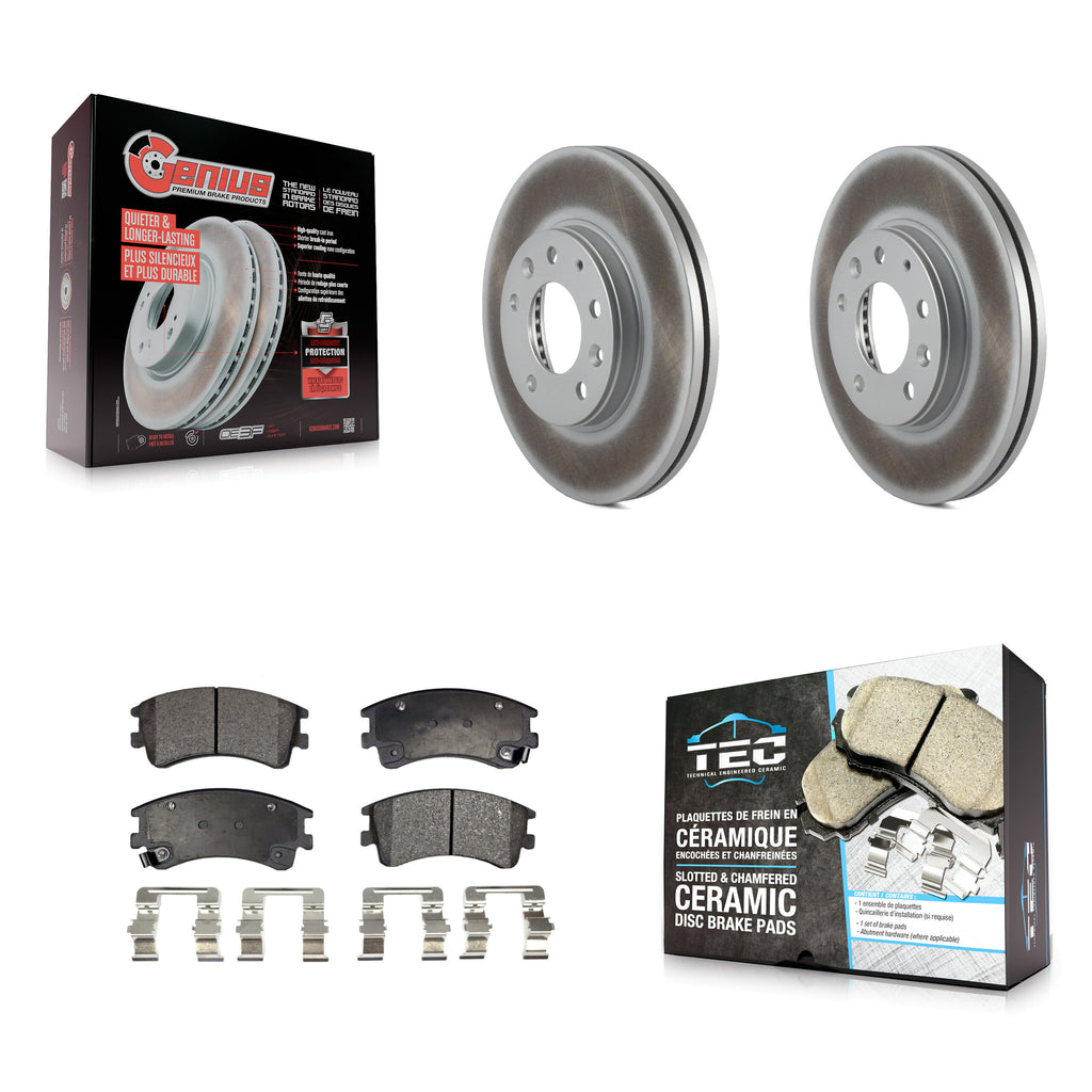 Rotors de frein à disque avec revêtement avant et kit de plaquettes en céramique pour Mazda 6 2003-2005 