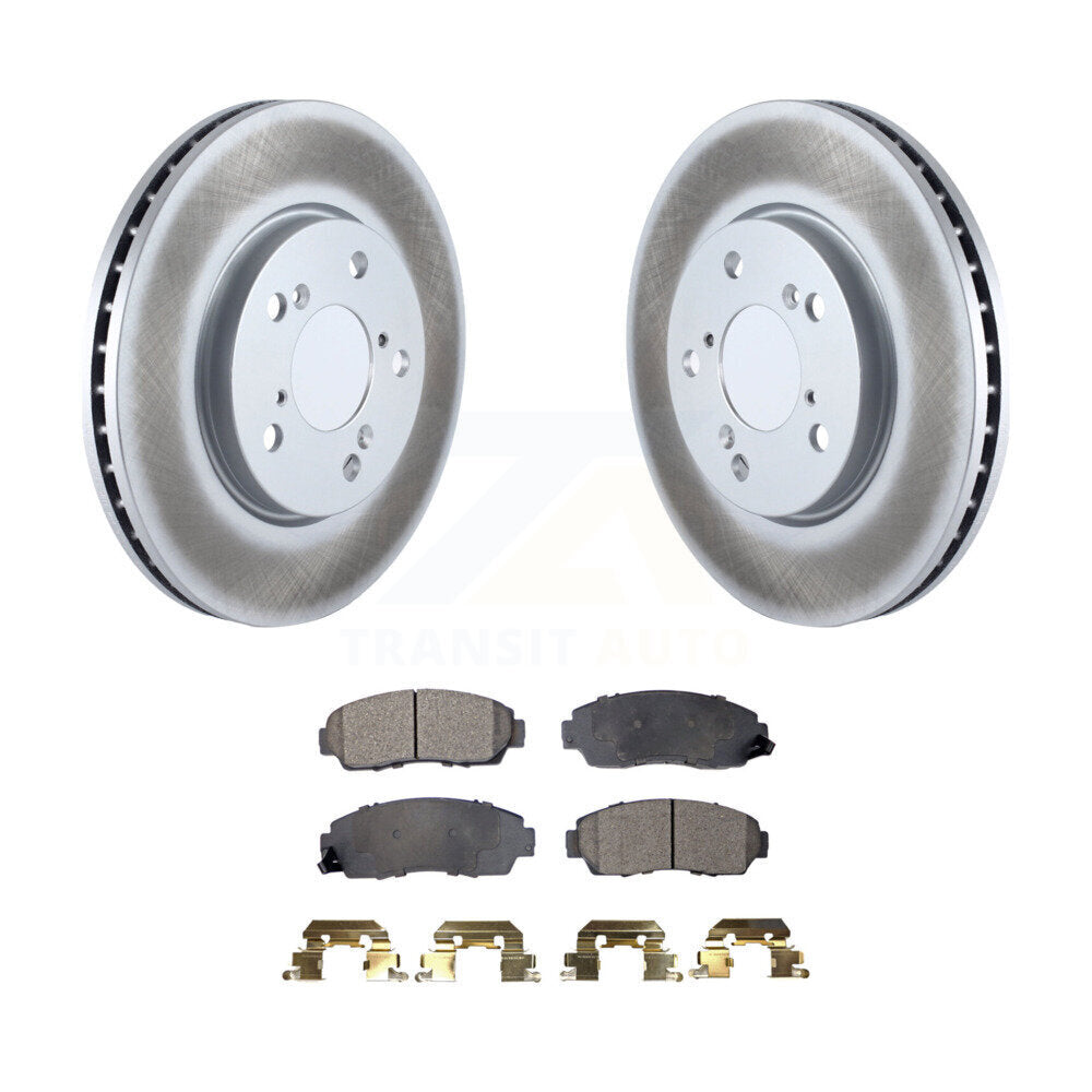 Front Coated Disc Brake Rotors And Ceramic Pads Kit For 2005-2010 Honda Odyssey