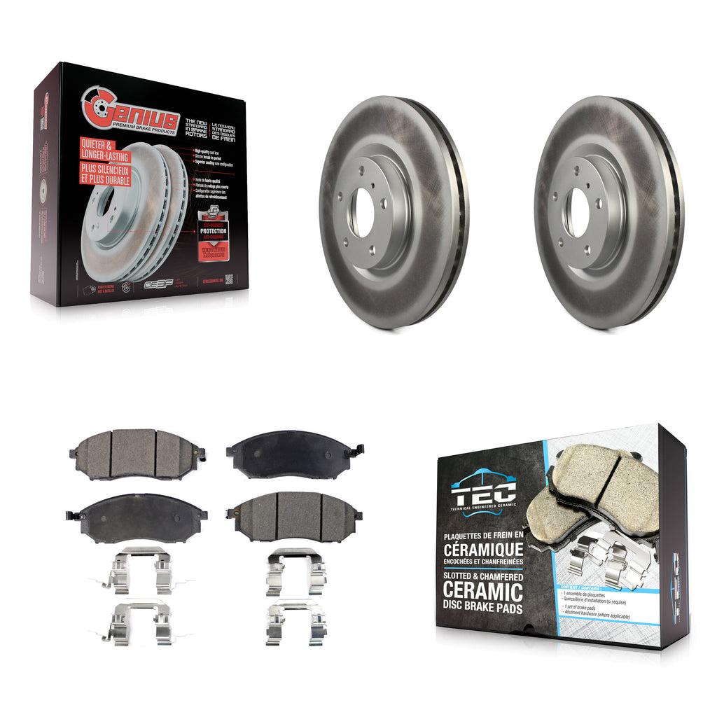 Front Coated Brake Rotors Ceramic Pad Kit For INFINITI Nissan G37 Murano G35 M35