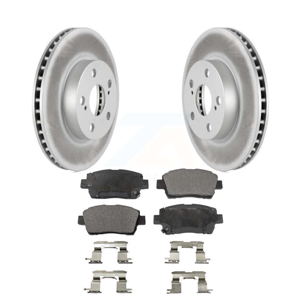 Front Coated Disc Brake Rotors And Ceramic Pads Kit For 2004-2009 Toyota Prius