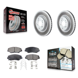 Front Coated Disc Brake Rotor And Ceramic Pad Kit For Honda Civic CR-V Acura ILX