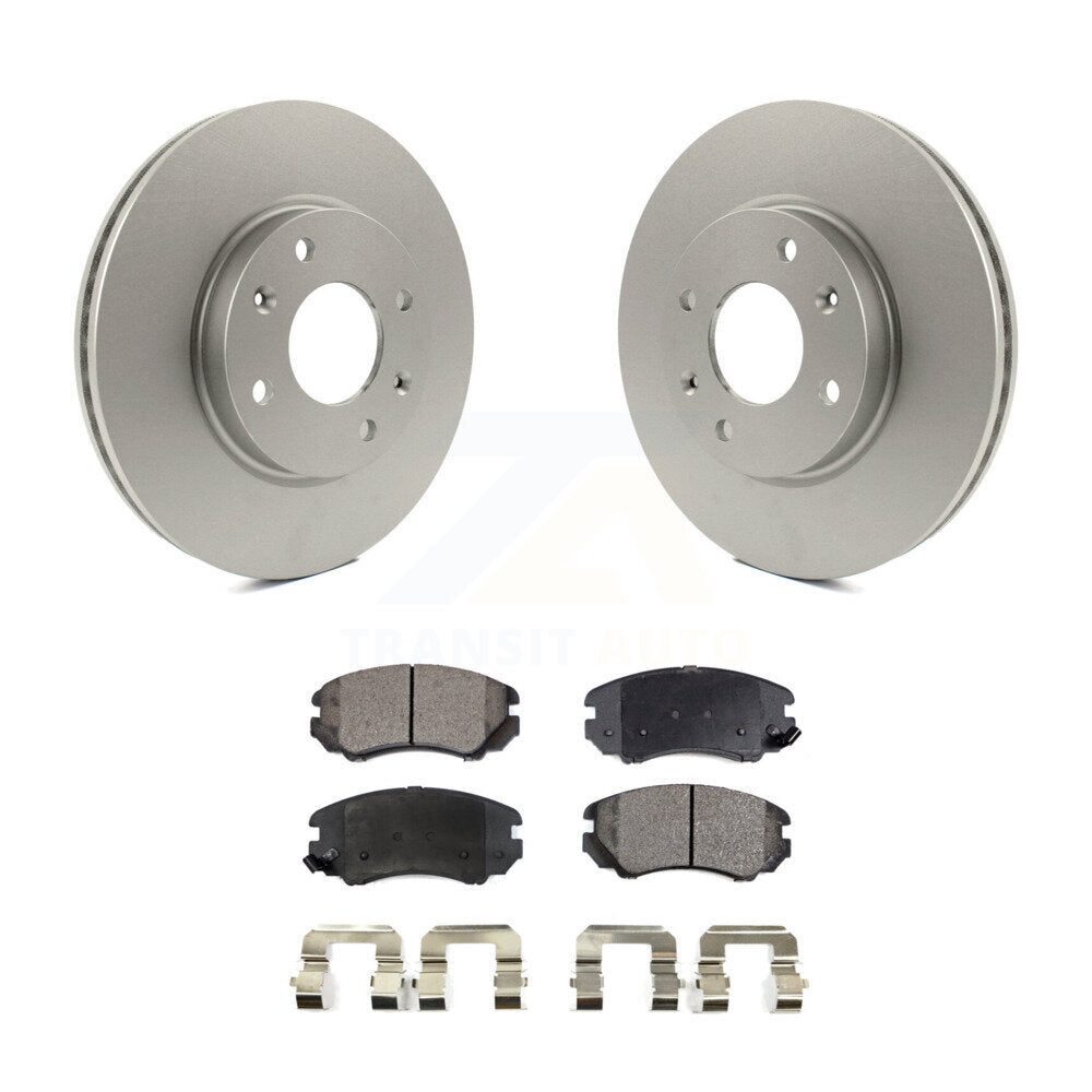 Front Coated Brake Rotors Ceramic Pad Kit For Hyundai Sonata Kia Optima Magentis