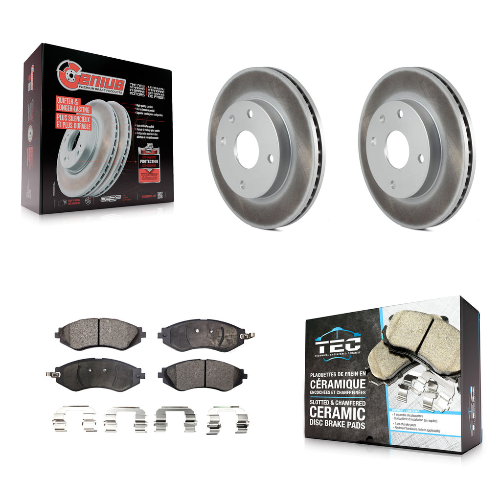 Front Coated Brake Rotor Ceramic Pad Kit For Suzuki Forenza Reno Chevrolet Optra