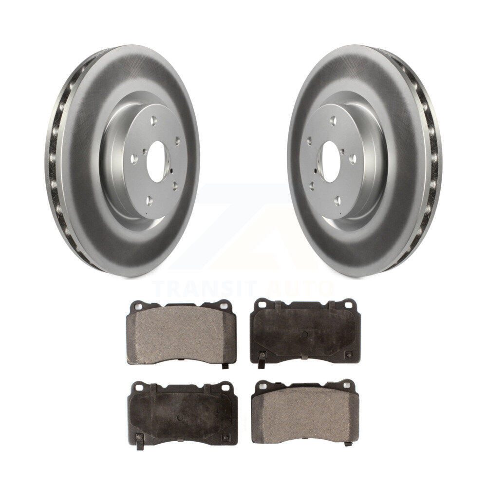 Front Coated Disc Brake Rotors And Ceramic Pads Kit For Subaru Impreza WRX STI