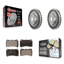 Front Coated Disc Brake Rotors And Ceramic Pads Kit For Subaru Impreza WRX STI