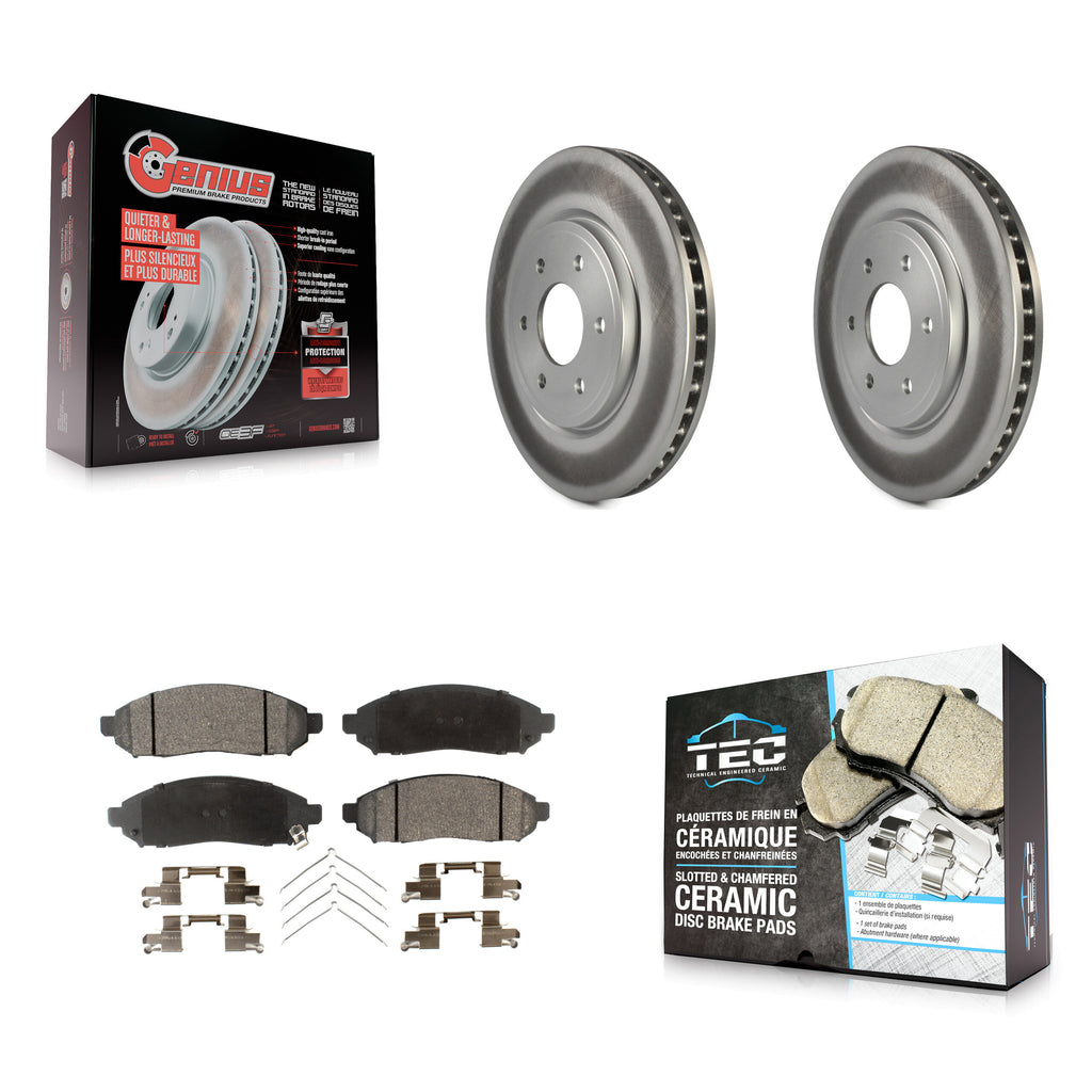 Front Coated Brake Rotor & Ceramic Pad Kit For Nissan Frontier Pathfinder Xterra