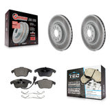 Front Coat Disc Brake Rotor Ceramic Pad Kit For Volkswagen Passat Tiguan Audi Q3