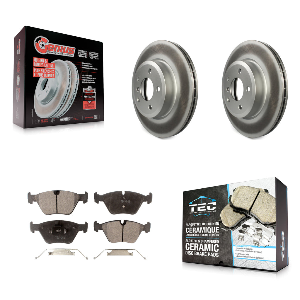 [Front] 2004-2010 BMW X3 Premium Coated Rotors & Ceramic Pads Brake Kit For Max Braking