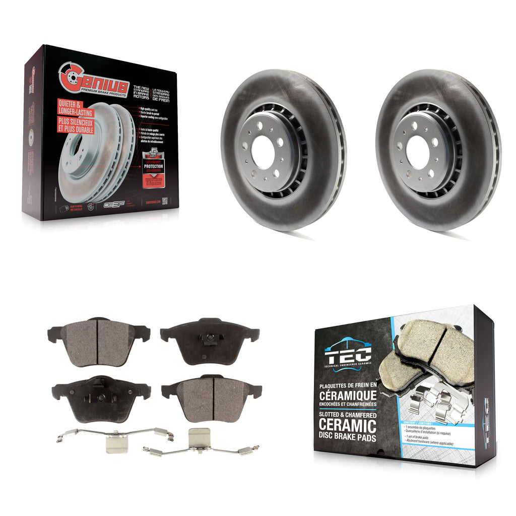 Front Coat Brake Rotors Ceramic Pad Kit For Volvo XC90 With 336mm Diameter Rotor