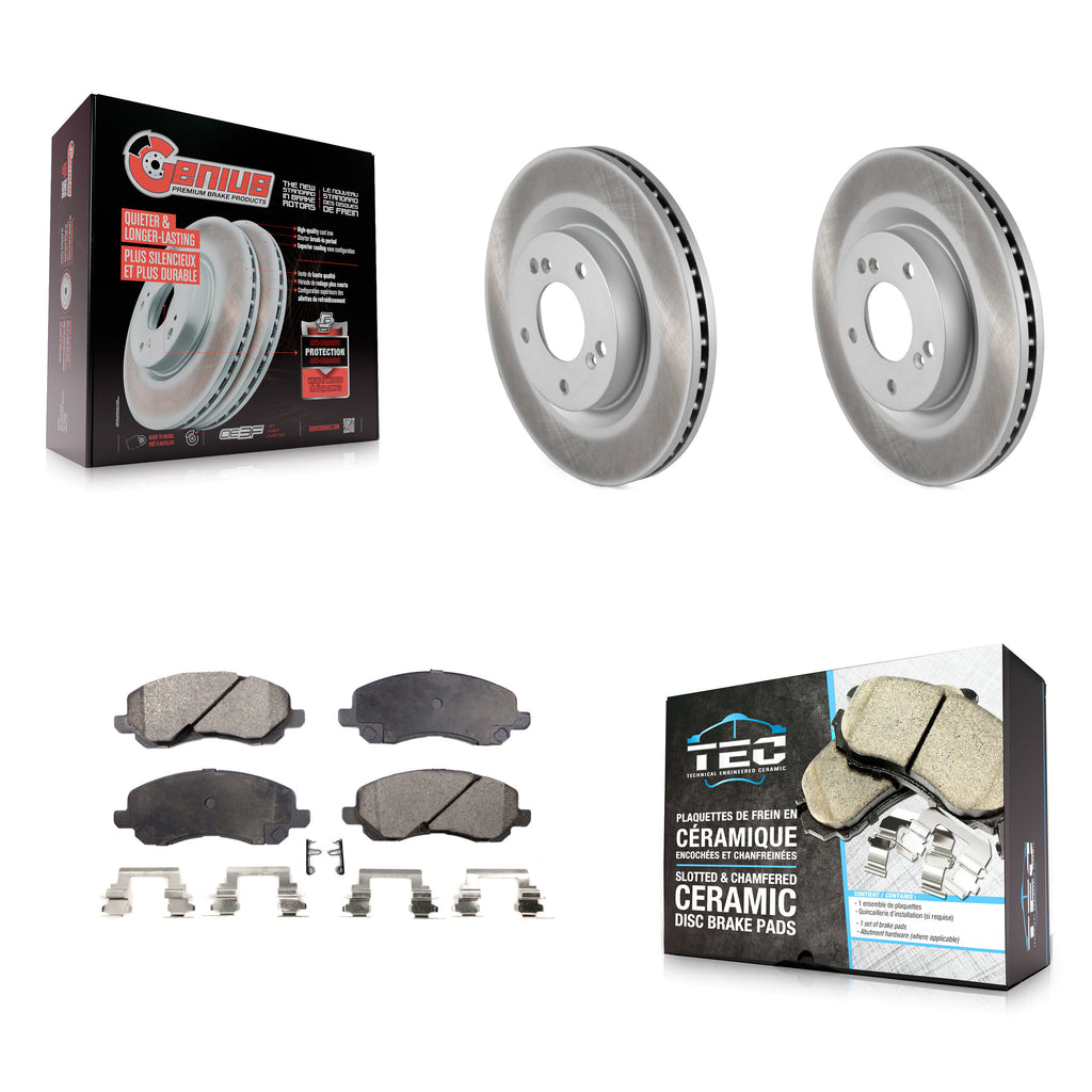 Front Coated Disc Brake Rotors And Ceramic Pad Kit For Mitsubishi Galant Eclipse