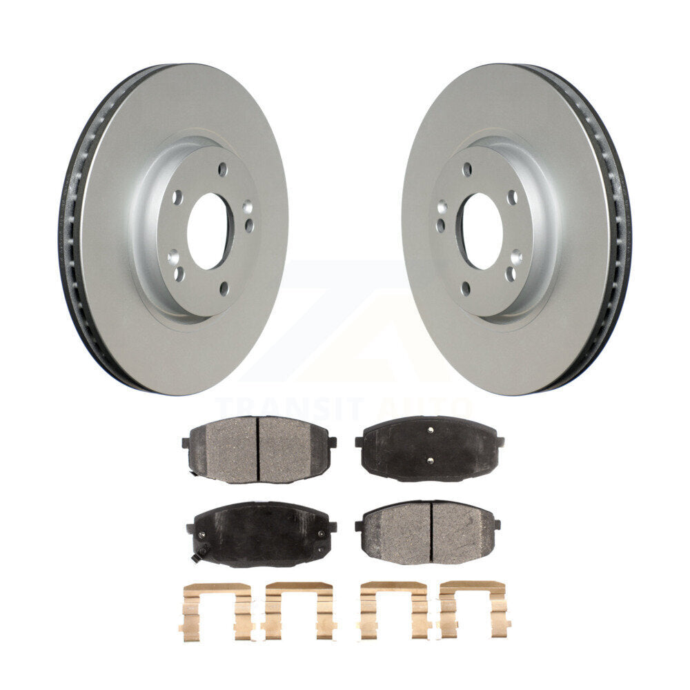 Front Coated Disc Brake Rotors And Ceramic Pads Kit For Kia Forte Koup Forte5