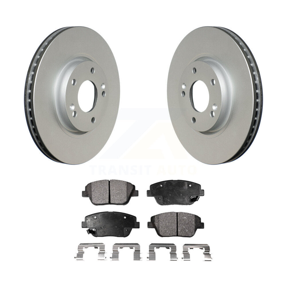 Front Coated Disc Brake Rotors And Ceramic Pad Kit For Hyundai Sonata Kia Optima