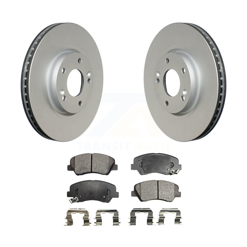 Front Coat Brake Rotor Ceramic Pad Kit For 2015 Hyundai Veloster Tech RE FLEX SE