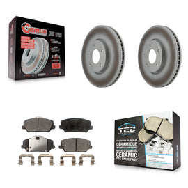 Front Coated Disc Brake Rotors And Ceramic Pads Kit For Kia Forte Forte5 Koup