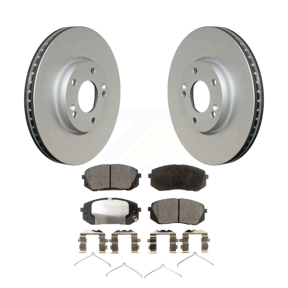 Front Coated Disc Brake Rotors And Ceramic Pads Kit For Hyundai Sonata