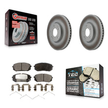 Charger l'image dans la galerie, Front Coated Disc Brake Rotors And Ceramic Pads Kit For Hyundai Sonata