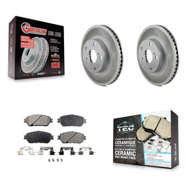 Front Coat Brake Rotor Ceramic Pad Kit For 05-15 Toyota Tacoma With 5 Lug Wheels