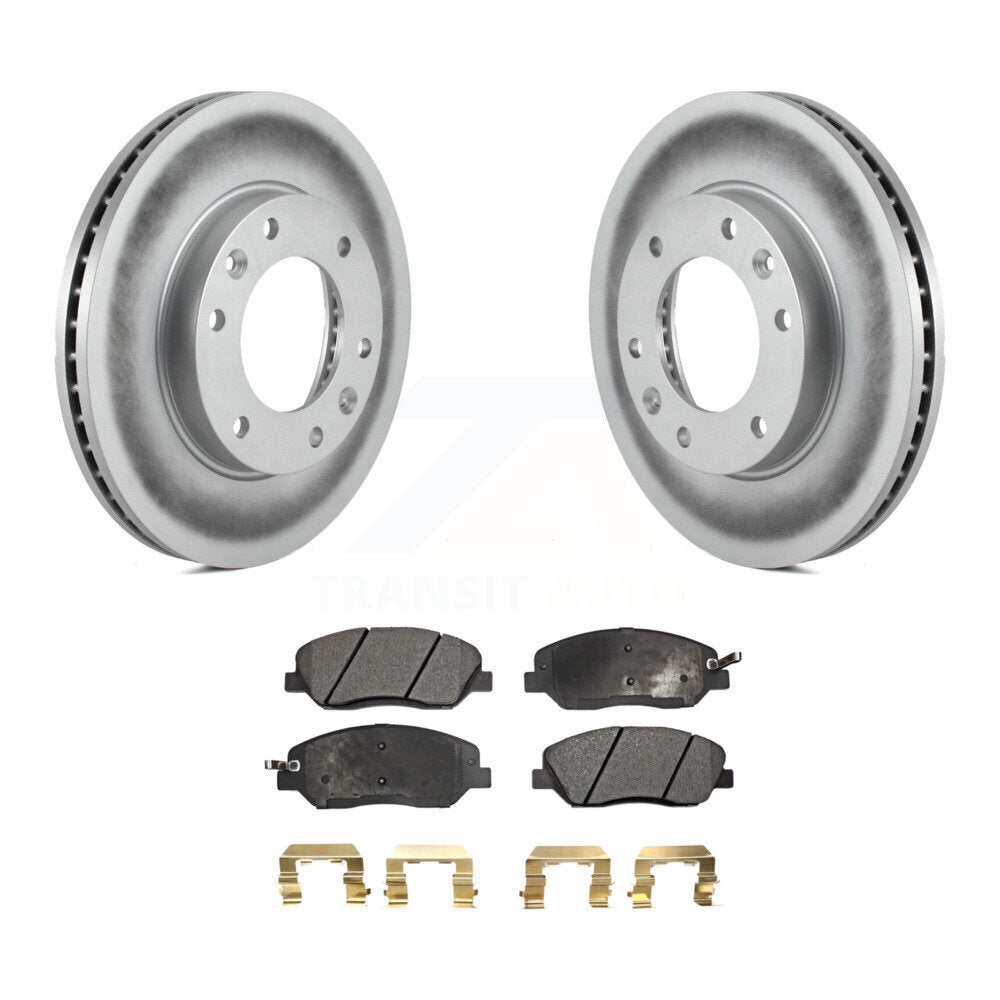 Front Coated Disc Brake Rotor & Ceramic Pad Kit For Kia Sedona Hyundai Entourage