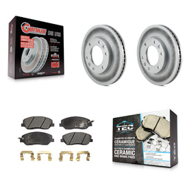 Front Coated Disc Brake Rotor & Ceramic Pad Kit For Kia Sedona Hyundai Entourage