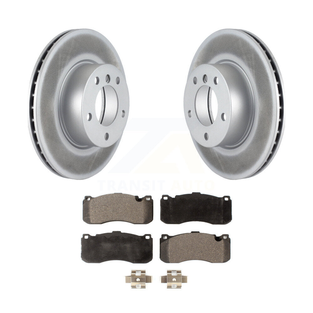 Front Coated Brake Rotors Ceramic Pad Kit For BMW 323i With 338mm Diameter Rotor