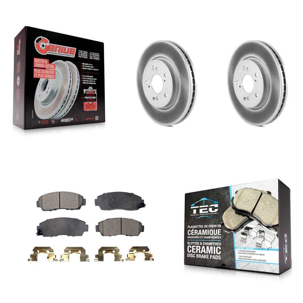 Front Coat Brake Rotor Ceramic Pad Kit For Honda CR-V Acura RDX Accord Crosstour
