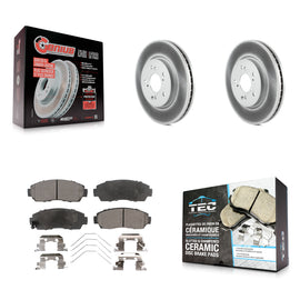 Front Coated Disc Brake Rotors & Ceramic Pad Kit For Honda CR-V Crosstour Accord