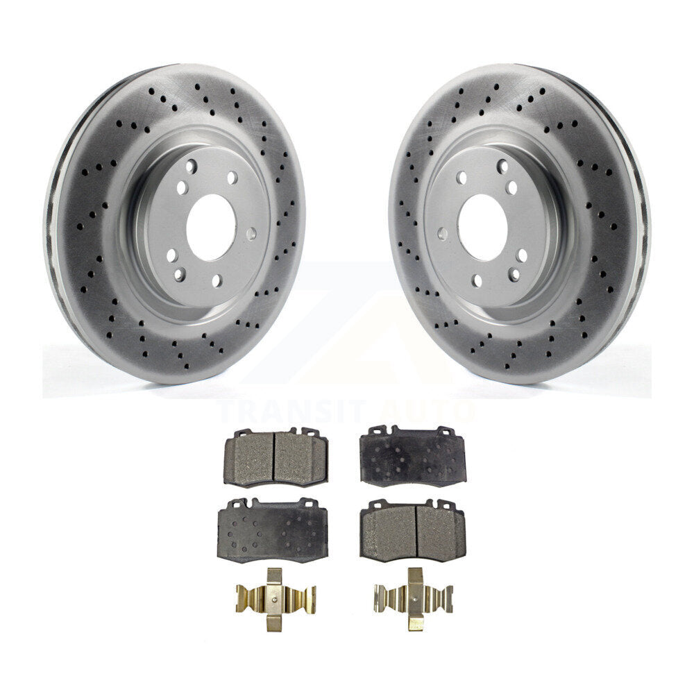 Front Coated Disc Brake Rotor Ceramic Pad Kit For Mercedes-Benz C230 C320 SLK350