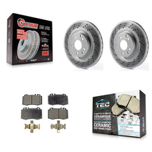 Charger l'image dans la galerie, Front Coated Disc Brake Rotor Ceramic Pad Kit For Mercedes-Benz C230 C320 SLK350