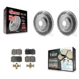 Front Coated Disc Brake Rotor Ceramic Pad Kit For Mercedes-Benz C230 C320 SLK350