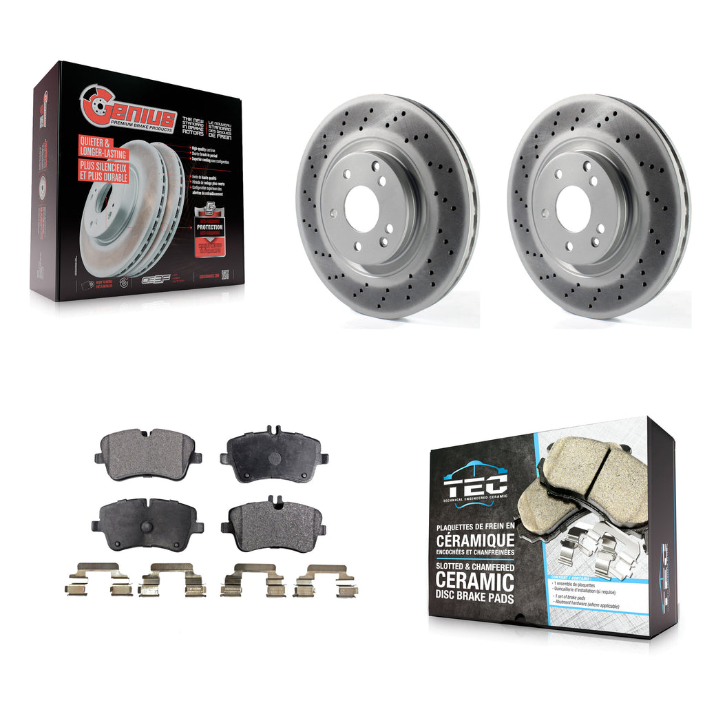 Front Coated Disc Brake Rotors And Ceramic Pad Kit For Mercedes-Benz SLK280 C320