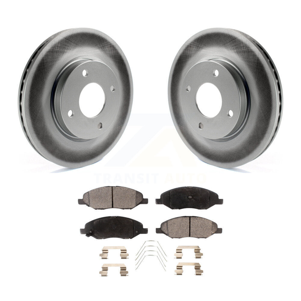 Front Coated Disc Brake Rotors Ceramic Pad Kit For 2008 Nissan Versa 4-Wheel ABS