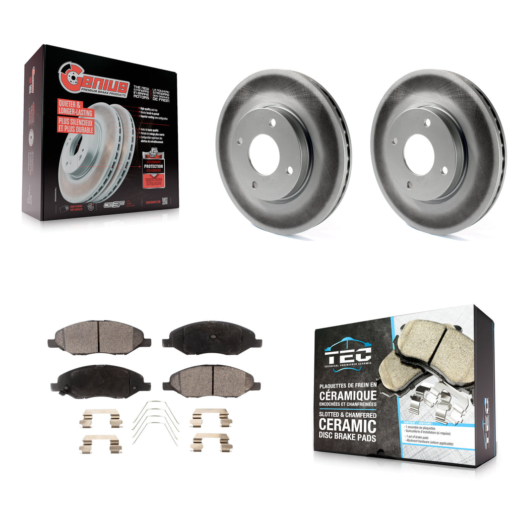 [Front] 2008 Nissan Versa 4-Wheel ABS Premium Coated Rotors & Ceramic Pads Brake Kit For Max Braking