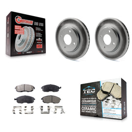 Front Coated Disc Brake Rotors And Ceramic Pads Kit For Nissan Sentra Versa Cube