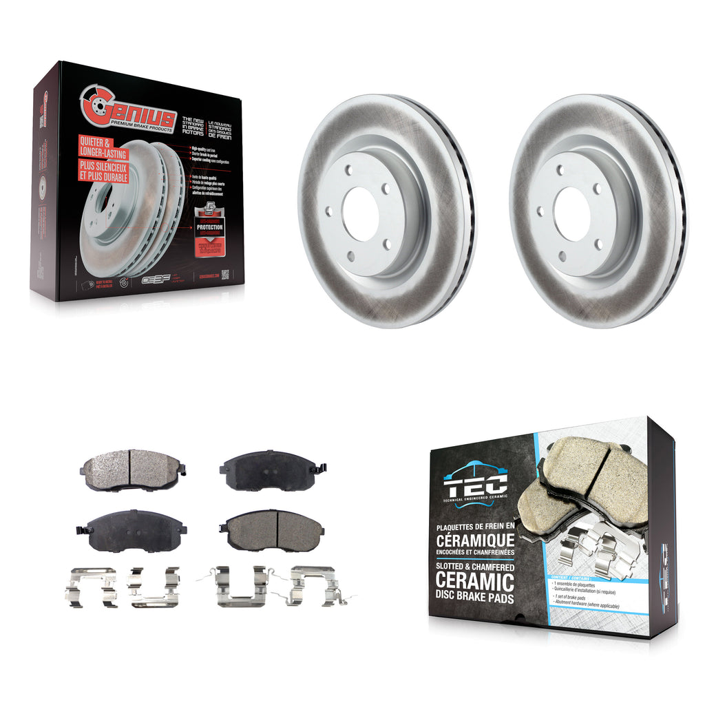 Front Coated Disc Brake Rotors And Ceramic Pads Kit For Nissan Altima