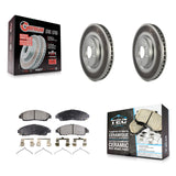 Front Coated Disc Brake Rotors Ceramic Pad Kit For Honda Pilot Acura MDX RLX ZDX