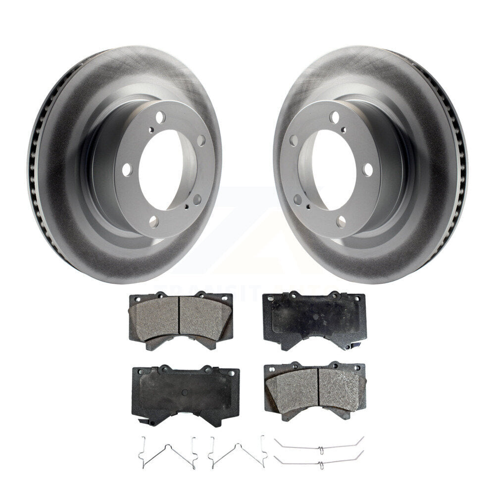 Front Coated Brake Rotor & Ceramic Pad Kit For Toyota Tundra Sequoia Lexus LX570